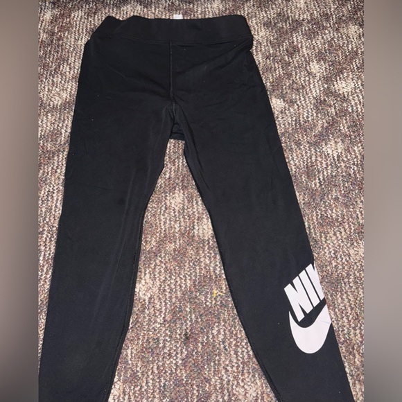 Nike Pants - Nike Black Leggings with White Logo
